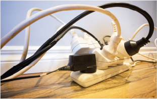 messy extension cords